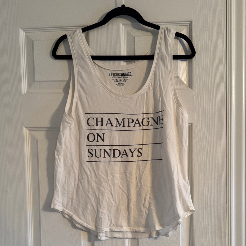 Amuse Society Cream Tank Top - Champagne on Sundays